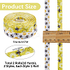 2 Rolls 2 Styles Polyester Bees Printed Grosgrain Ribbons SRIB-CY0001-10-2