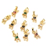 Brass Clear Cubic Zirconia Pendants ZIRC-J025-81G-1