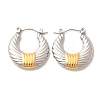 304 Stainless Steel Two Tone Hoop Earrings EJEW-F355-03GP-02-2
