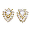 Brass Micro Pave Clear Cubic Zirconia Pendants ZIRC-S069-007G-1