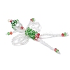 Christmas Glass Seed Elfin Beaded Big Pendants PALLOY-MZ01040-01-3