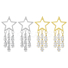 2 Pairs 2 Colors Alloy Enamel Dangle Stud Earrings EJEW-HY0001-20-1