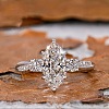 Brass Micro Pave Clear Cubic Zirconia Finger Rings FS-WG5249E-05-1