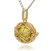 Golden Tone Brass Hollow Round Cage Pendants KK-J231-02G-2