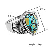 Fashionable Alloy & Turquoise Finger Rings FS-WGDFDBB-03-3