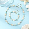 Starfish & Turtle Synthetic Turquoise Beaded Necklace & Bracelet Sets SJEW-JS01385-01-1