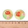 Ocean Theme Flat Round Resin Cabochons CRES-T025-02I-3