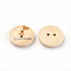 2-Hole Printed Wooden Buttons WOOD-S037-005-2