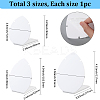3Pcs 3 Sizes Leaf Shaped Acrylic Slant Back Jewelry Single Pendant Necklace Display Stands ODIS-SC0001-06-2
