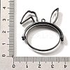 Rabbit Rotatable Alloy Swivel Open Back Bezel Pendants PALLOY-I223-19B-3