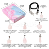 DIY Natural Rose Quartz Pendants & Waxed Cord Necklaces Making Kits DIY-FS0008-74-4