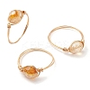 Oval Natural Citrine Finger Rings RJEW-JR00796-1