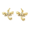 Brass Micro Pave Cubic Zirconia Pendants KK-C092-05G-1