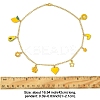Flower & Fruit & Heart Alloy Yellow Enamel Pendant Necklaces NJEW-FS00011-2