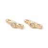 Rack Plating Brass Pave Clear Cubic Zirconia Connector Charms KK-G433-04LG-2