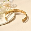 304 Stainless Steel Open Cuff Bangles for Women BJEW-Z083-02G-05-3