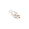 Natural Cultured Freshwater Pearl Rice Connector Charms PALLOY-JF04478-01-4