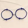 Alloy Heart-shaped Magnetic Braided Rope Bracelets for Couple Girlfriends WG59636-16-1