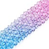 Gradient Color Baking Paint Glass Bead Strands DGLA-A039-T6mm-A06-4