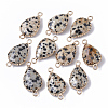Natural Dalmatian Jasper Links connectors G-S359-035A-1