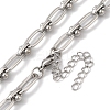 Non-Tarnish 304 Stainless Steel Oval Links Necklace for Women NJEW-B107-07P-03-2