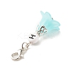 Frosted Flower Transparent Acrylic Pendant Decoration HJEW-JM00628-02-5