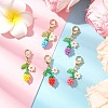 Sunflower Bud Acrylic Glass Seed Beaded Pendant Decorations HJEW-MZ00229-2
