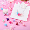 24Pcs 8 Styles Opaque Printed Acrylic Beads MACR-TA0002-75-7