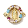 Brass Pave Colorful Cubic Zirconia Connector Charms X-KK-M278-02B-G-1