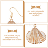 3 pairs 3 style Natural Shell Dangle Earrings with Plastic Pearl Beaded EJEW-AN0003-49-6