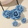 3D Rose Polyester Choker & Stud Earrings Sets FS-WG5AEB6-01-4