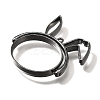 Rabbit Rotatable Alloy Swivel Open Back Bezel Pendants PALLOY-I223-19B-2