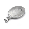Non-Tarnish 304 Stainless Steel Oval Pendants STAS-L156-05P-2