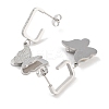 Left and Right Texture Butterfly 304 Stainless Steel Dangle Earrings EJEW-L283-093P-2