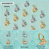 DICOSMETIC 20Pcs 2 Colors Brass Micro Pave Clear Cubic Zirconia Charms ZIRC-DC0001-03-4
