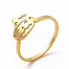 304 Stainless Steel Halloween Pumpkin Finger Ring for Women RJEW-K239-02G-3