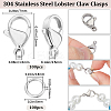 100Pcs 304 Stainless Steel Lobster Claw Clasps DIY-BBC0001-56A-2