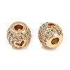 Brass Micro Pave Cubic Zirconia Beads KK-F906-23G-2