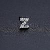 Platinum Brass Micro Pave Cubic Zirconia Stud Earrings XI6969-26-1