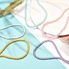 Vintage Painted Round Glass Pearl Beaded Necklace for Girl Women Mother NJEW-JN03665-2