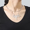 Non-Tarnish 2Pcs 2 Style 304 Stainless Steel Bat Pendant Necklaces Set NJEW-E092-01P-2