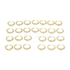 Clear Cubic Zirconia Initial Letter Open Cuff Ring RJEW-H120-09G-1