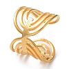 Ion Plating(IP) 304 Stainless Steel Hollow Open Cuff Rings RJEW-D006-04G-1