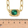 304 Stainless Steel Green Glass Geometric Pendant Necklaces for Women SA-CBA8C9C-11D-G-4