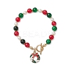 Christmas Theme Glass Beaded Bracelets BJEW-JB10940-1