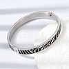 304 Stainless Steel Black Enamel Zebra Skin Print Hinged Cuff Bangles for Women SA-CBAC920-03P-2