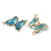 Brass Pave Faceted Glass Connector Charms FIND-Z020-04U-2