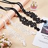 4 Pairs 2 Colors Nylon Embroidery Lace Anklet with Toe Ring AJEW-CP0007-42-4