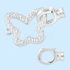 2Pcs 925 Sterling Silver Micro Pave Clear Cubic Zirconia Fold Over Clasps STER-BBC0008-47-7