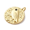 Brass Pave Cubic Zirconia Pendants KK-P308-46G-2